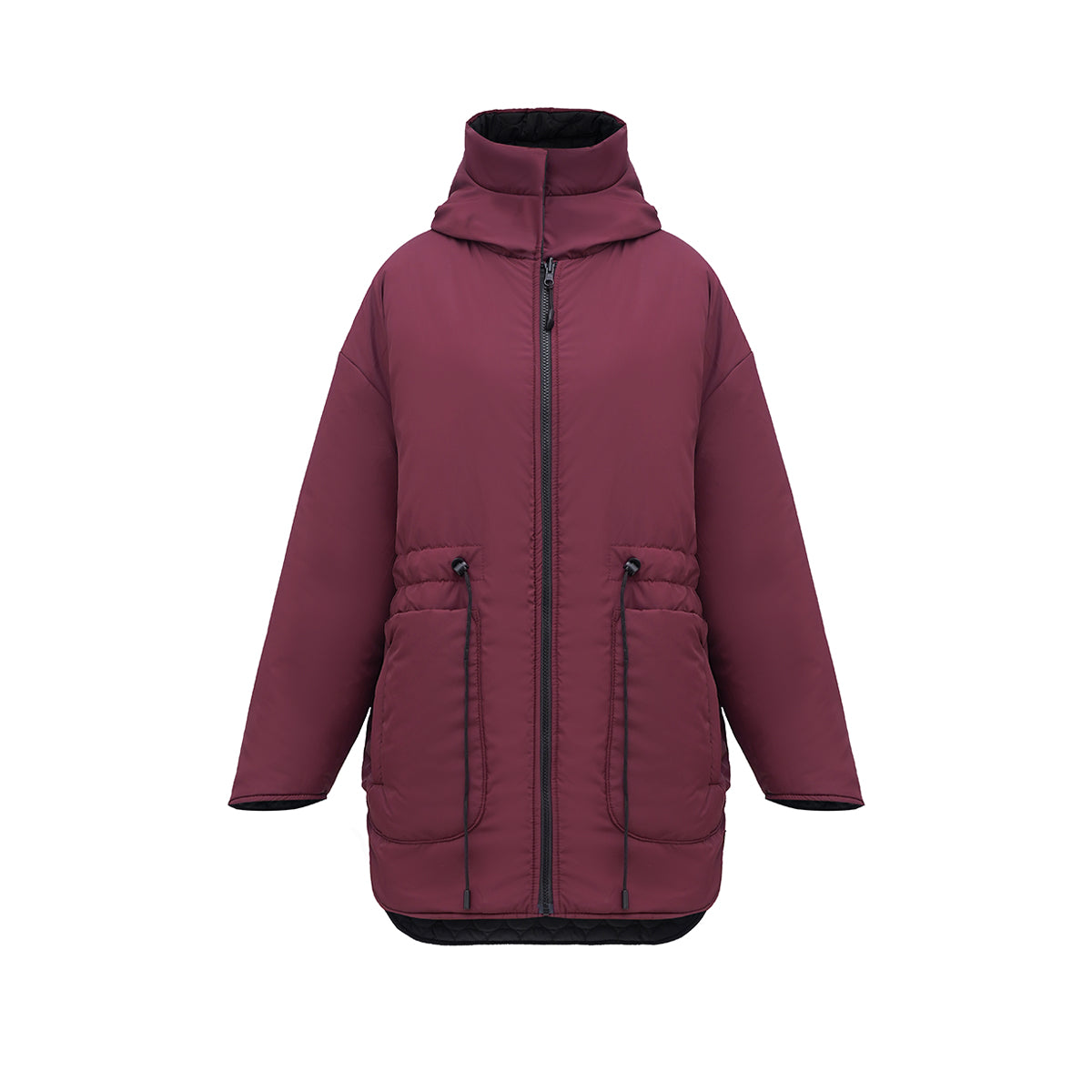 Winter double-sided jacket marsala/black