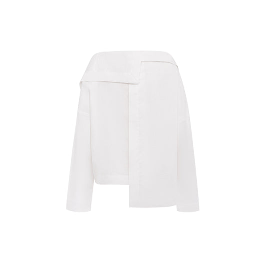 Asymmetrical organic linen shirt