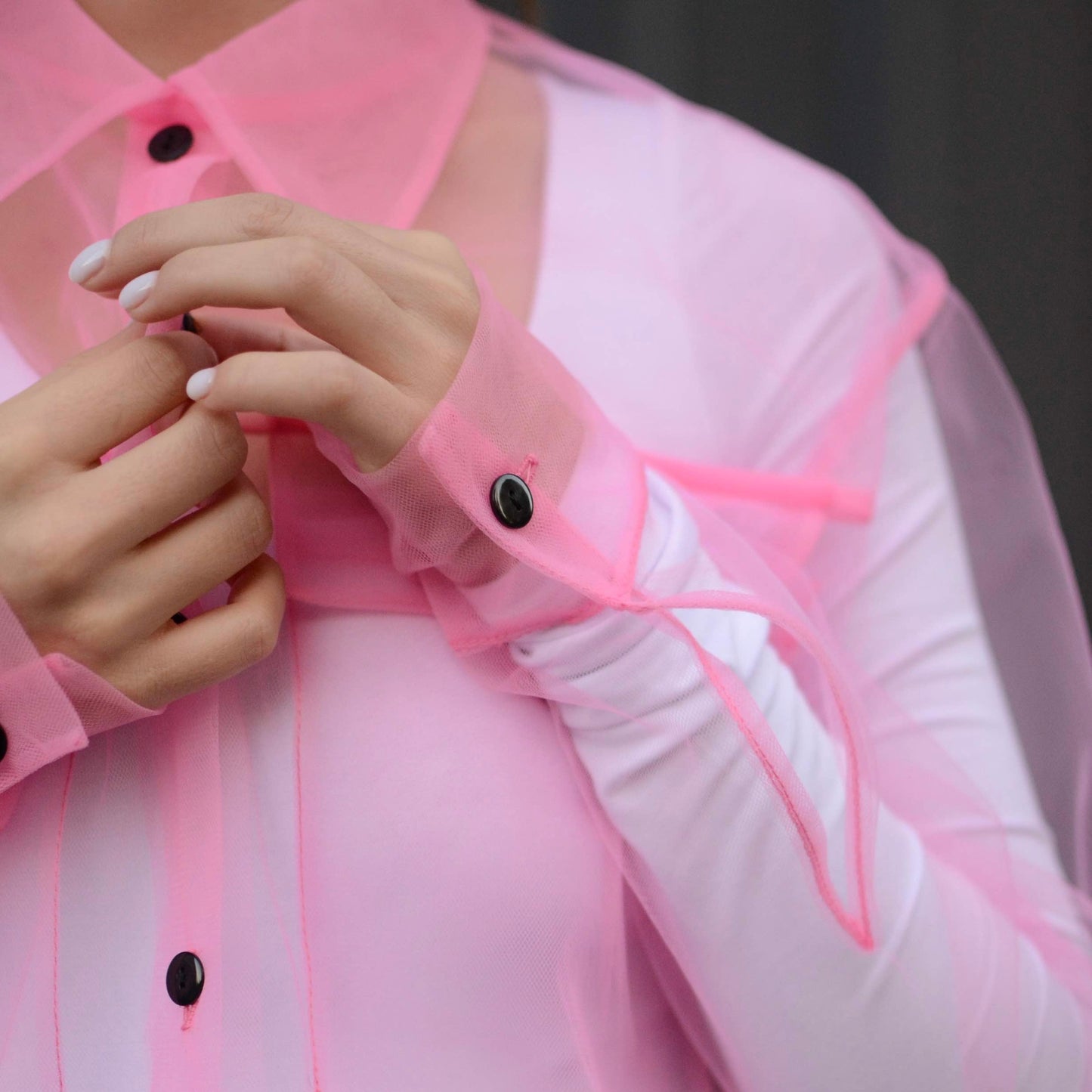 Transparent bubblegum shirt
