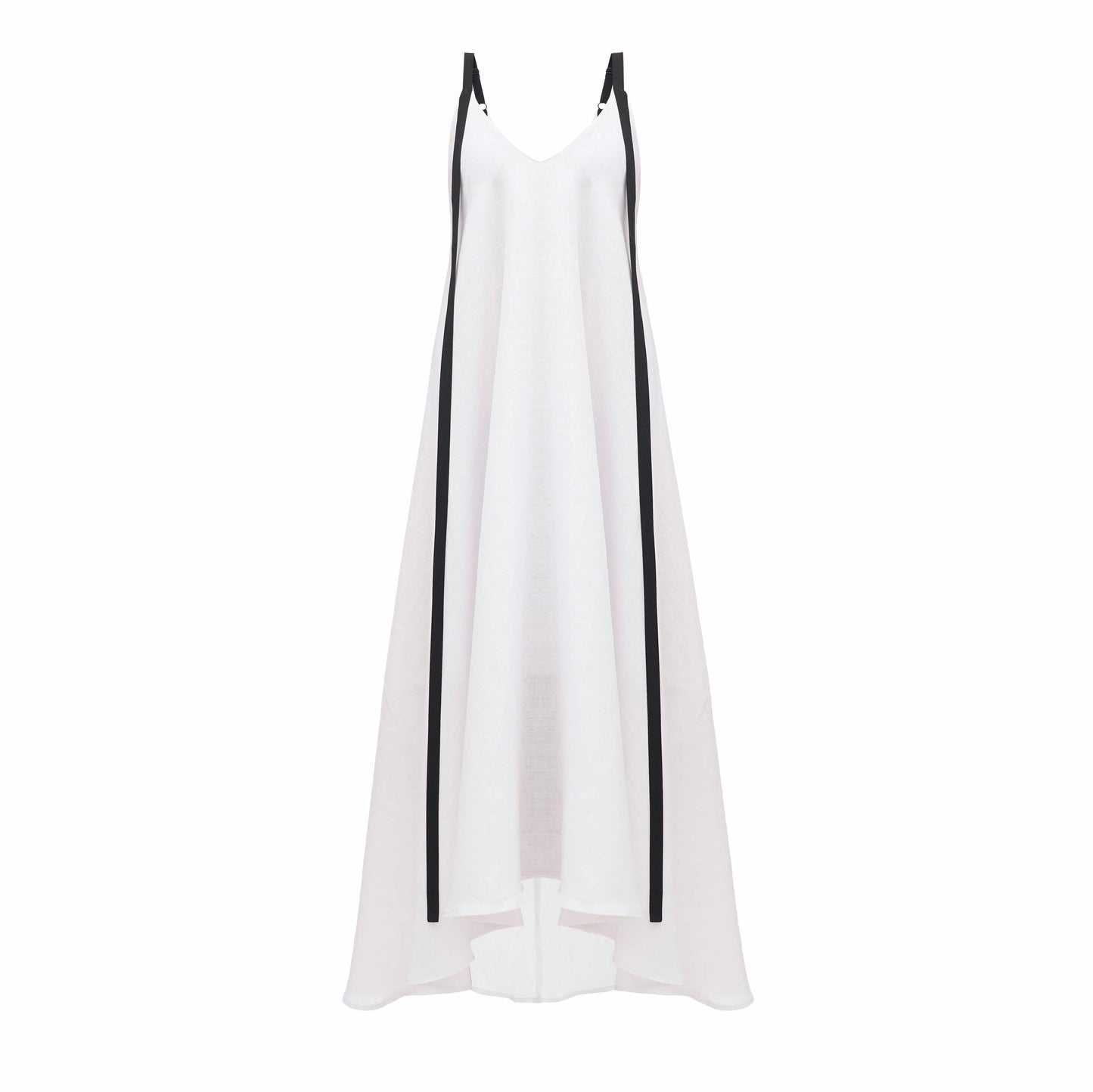 Dress with ribbons in organic linen