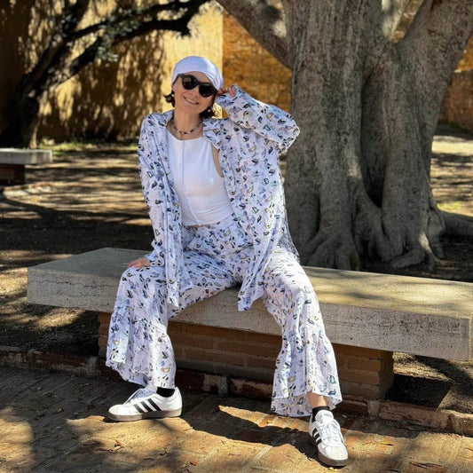 Сорочка + штані з принтом пташки