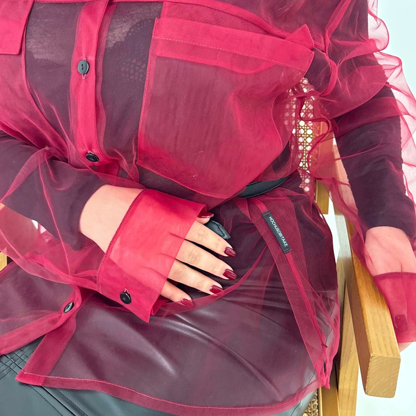 Transparent marsala shirt