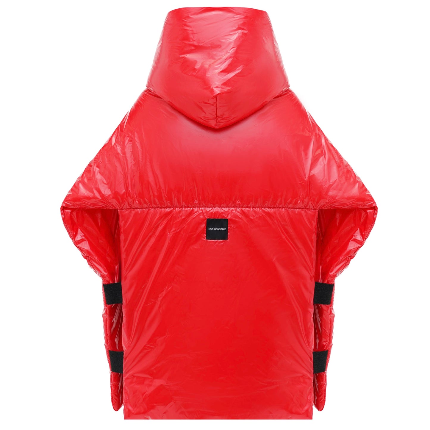 Red Down vest «RougeLove» with detachable hood