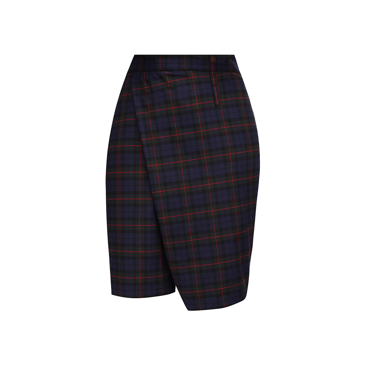 Checkered asymmetrical shorts