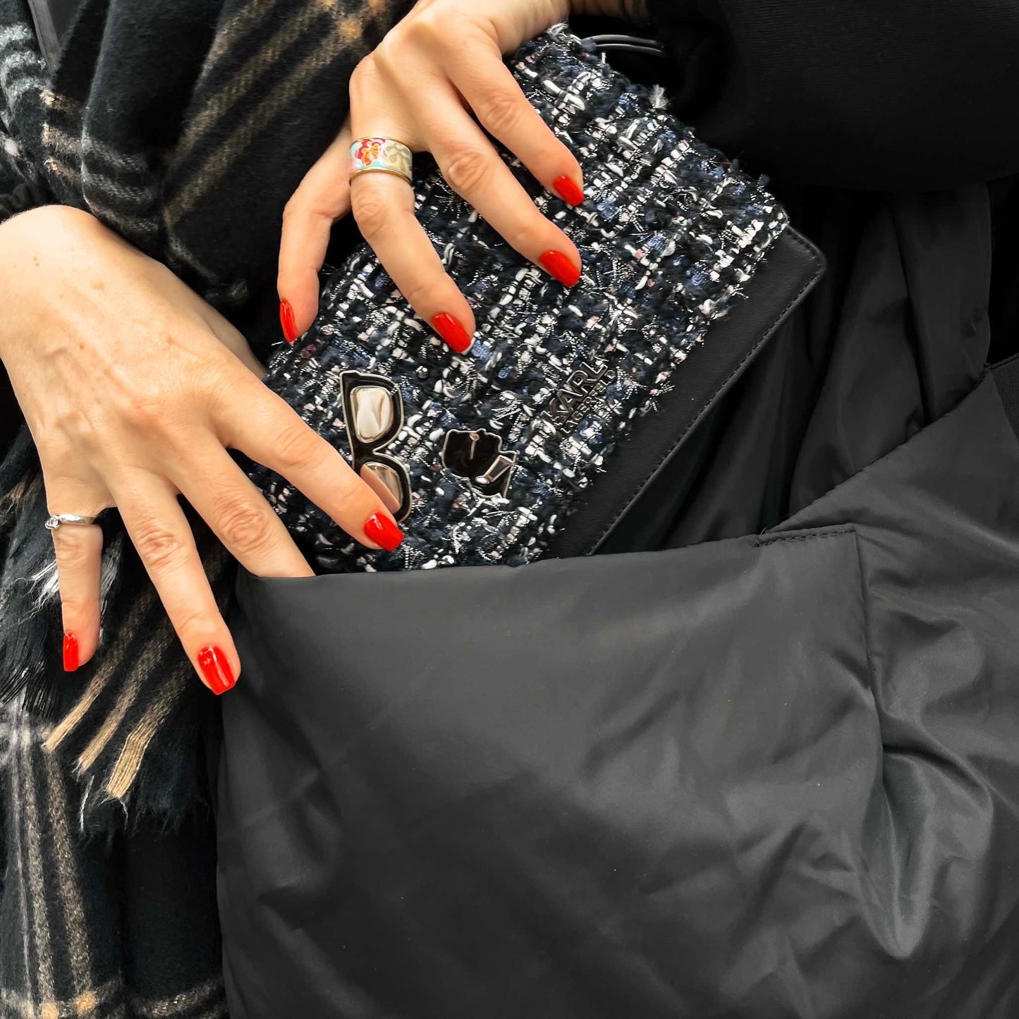 Black Down vest with detachable hood