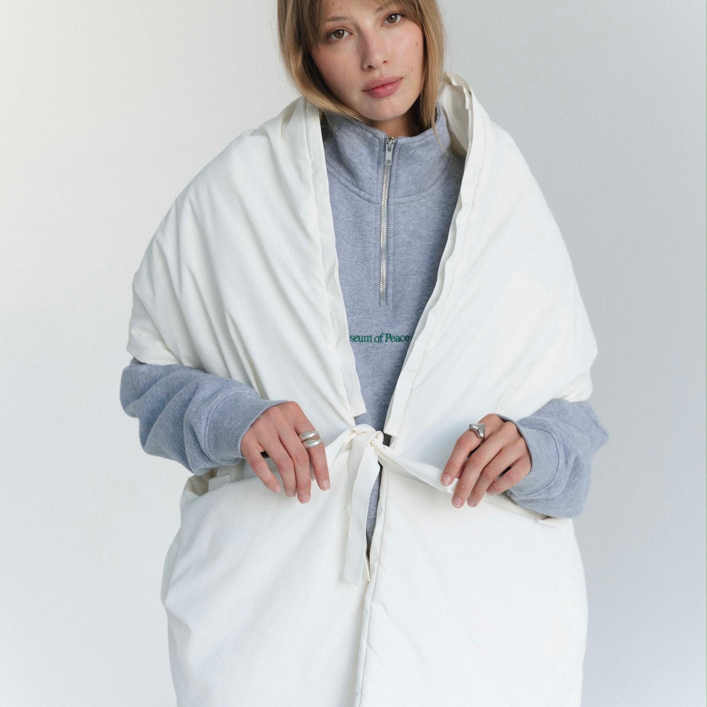 Milk Down vest with detachable hood