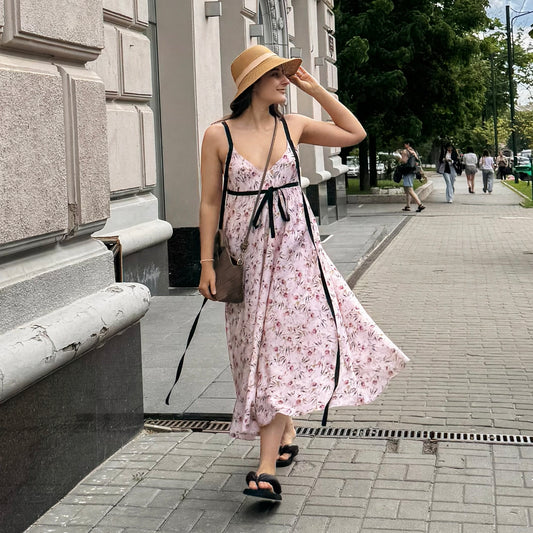 Dress with ribbons «Tea rose”