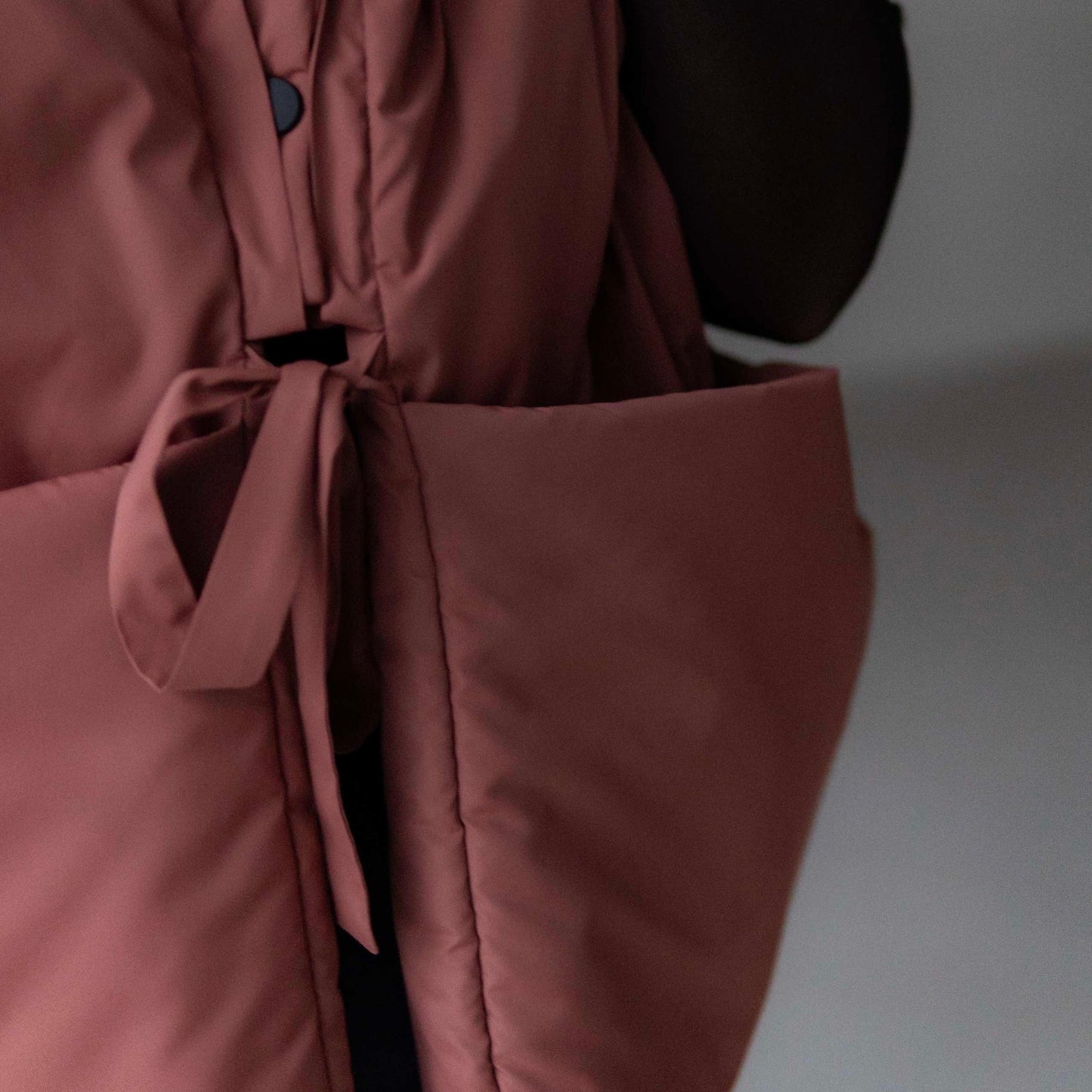 Terracotta Down vest with detachable hood