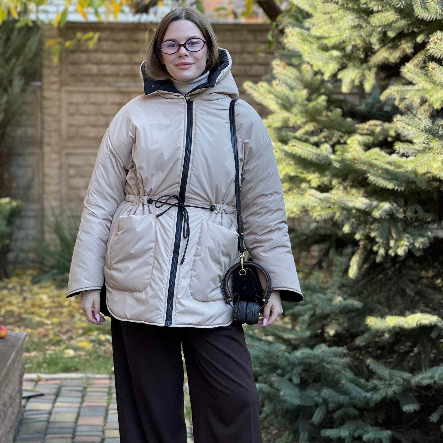 Winter double-sided jacket black/beige