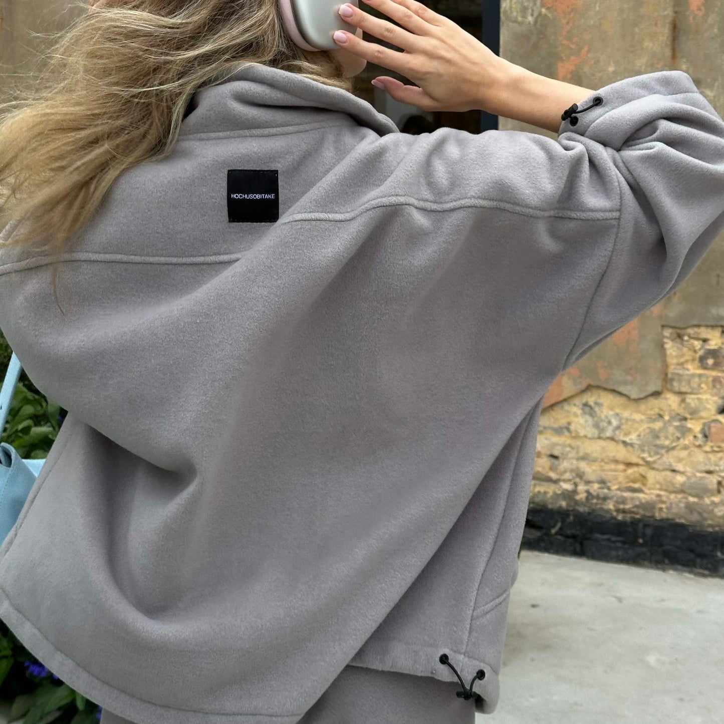 Zip-through fleece jacket gray
