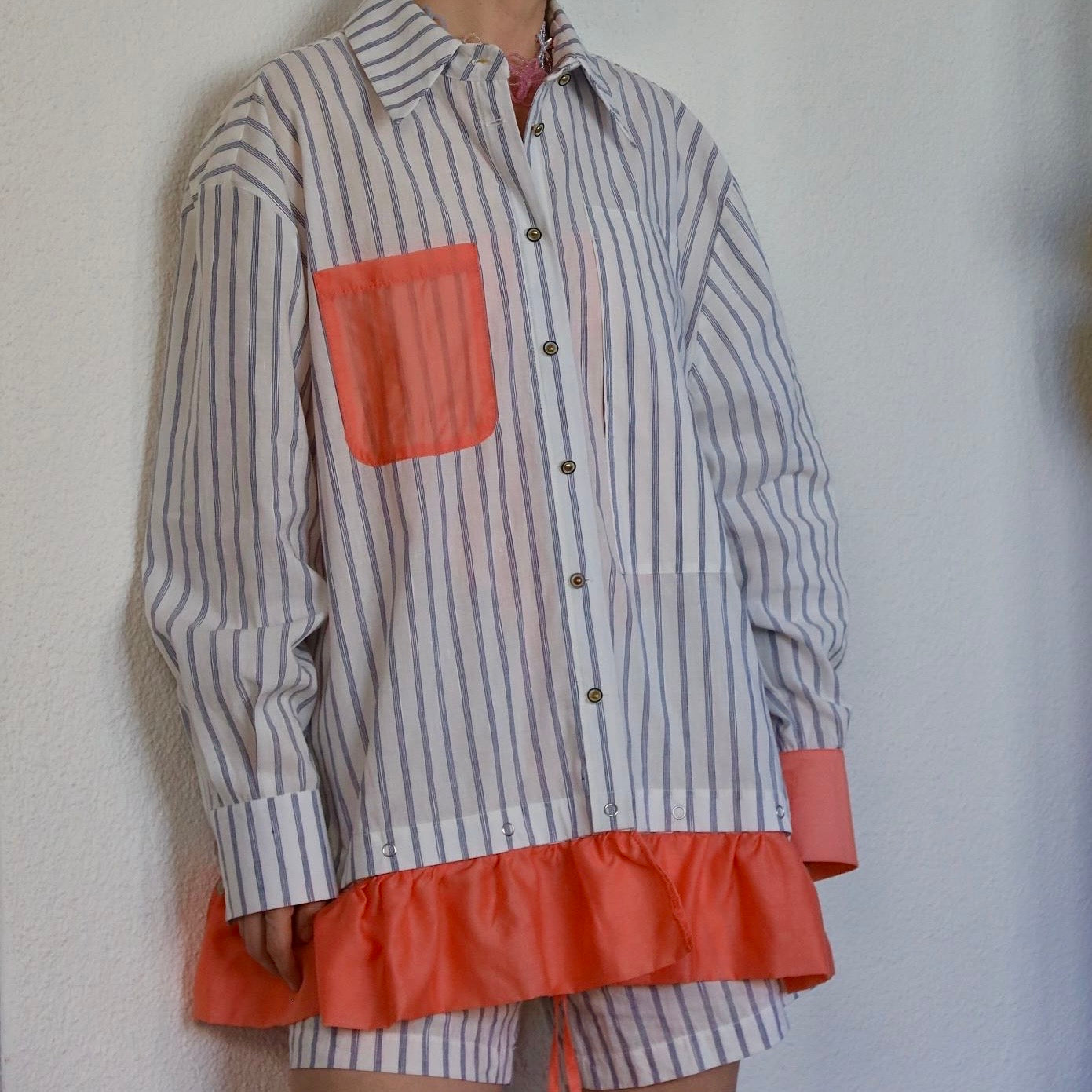 Striped shirt with optional attachable bottom