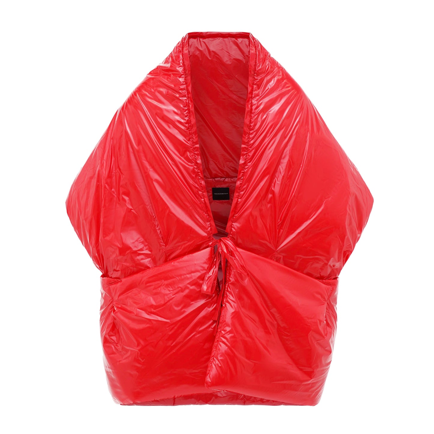 Red Down vest «RougeLove» with detachable hood