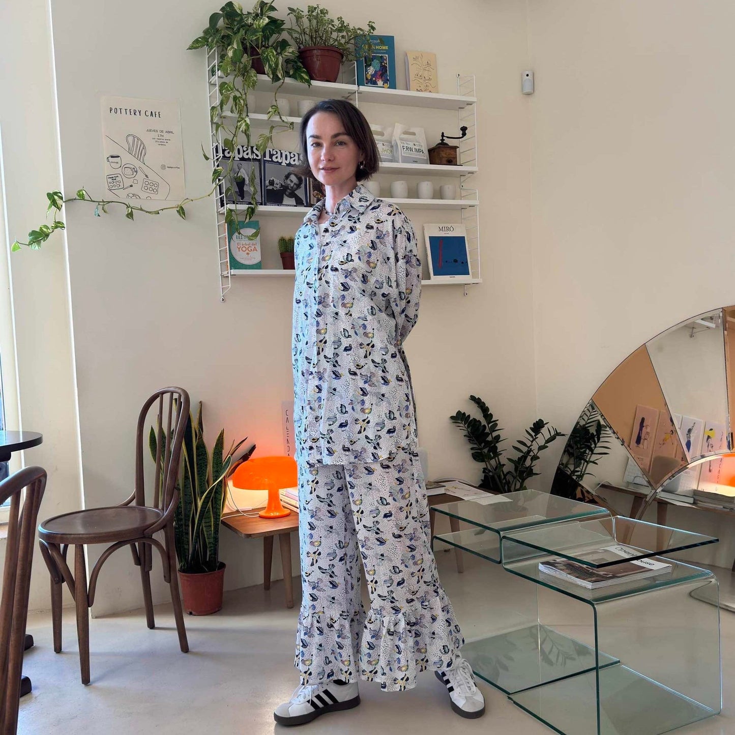 Shirt+ pants with a bird print