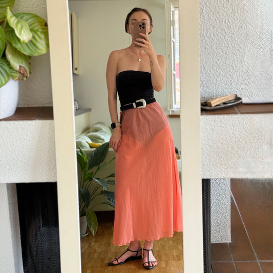 Прозора спідниця коралового кольору