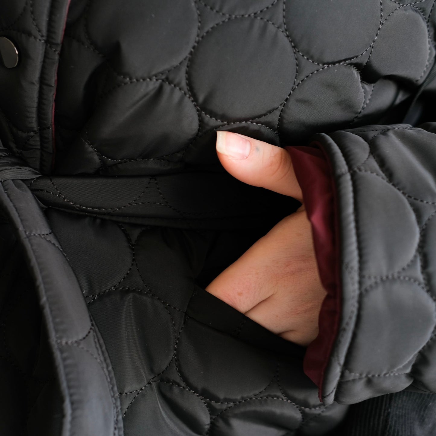 Winter double-sided jacket marsala/black