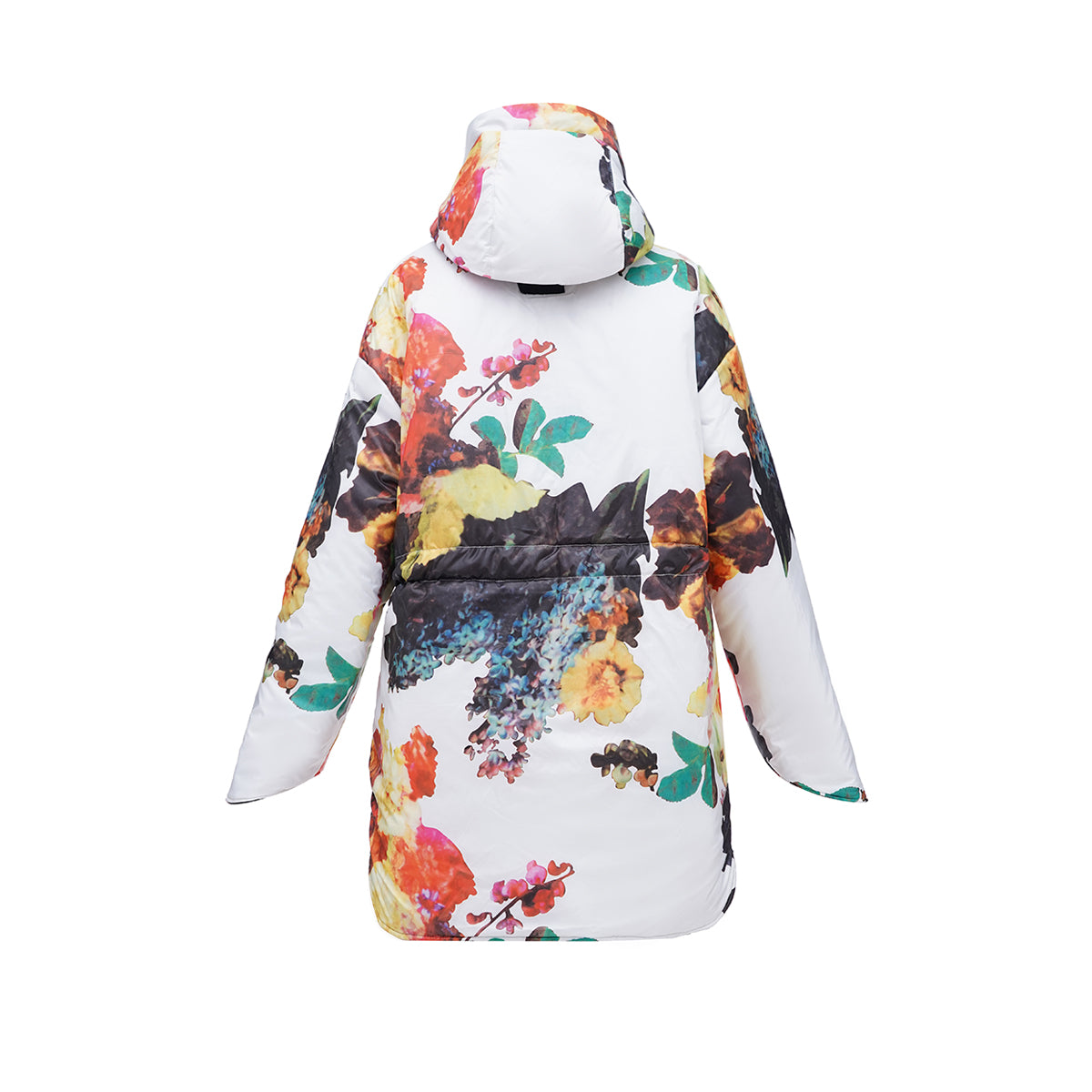 Winter double-sided jacket flower/black