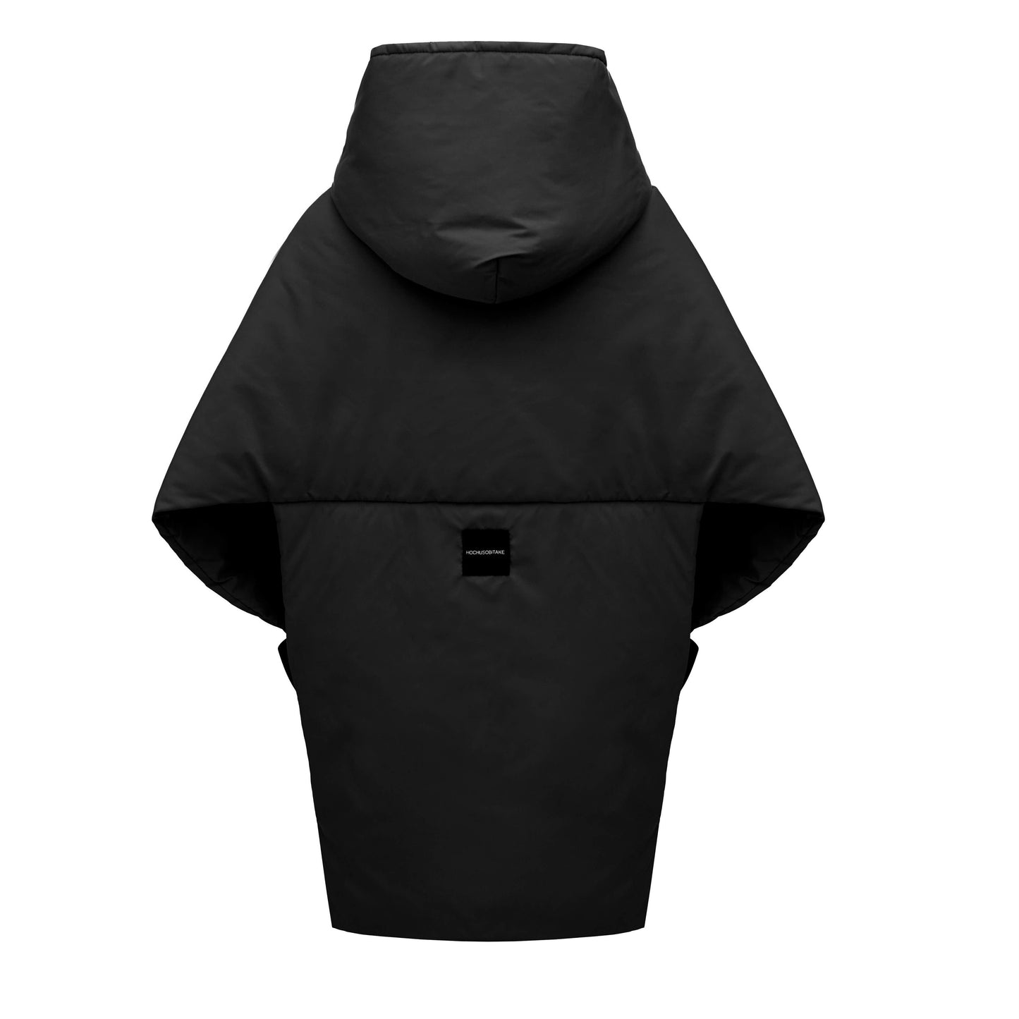 Black Down vest with detachable hood