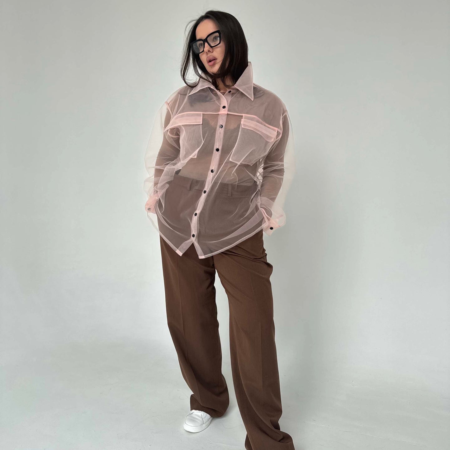 Transparent beige shirt