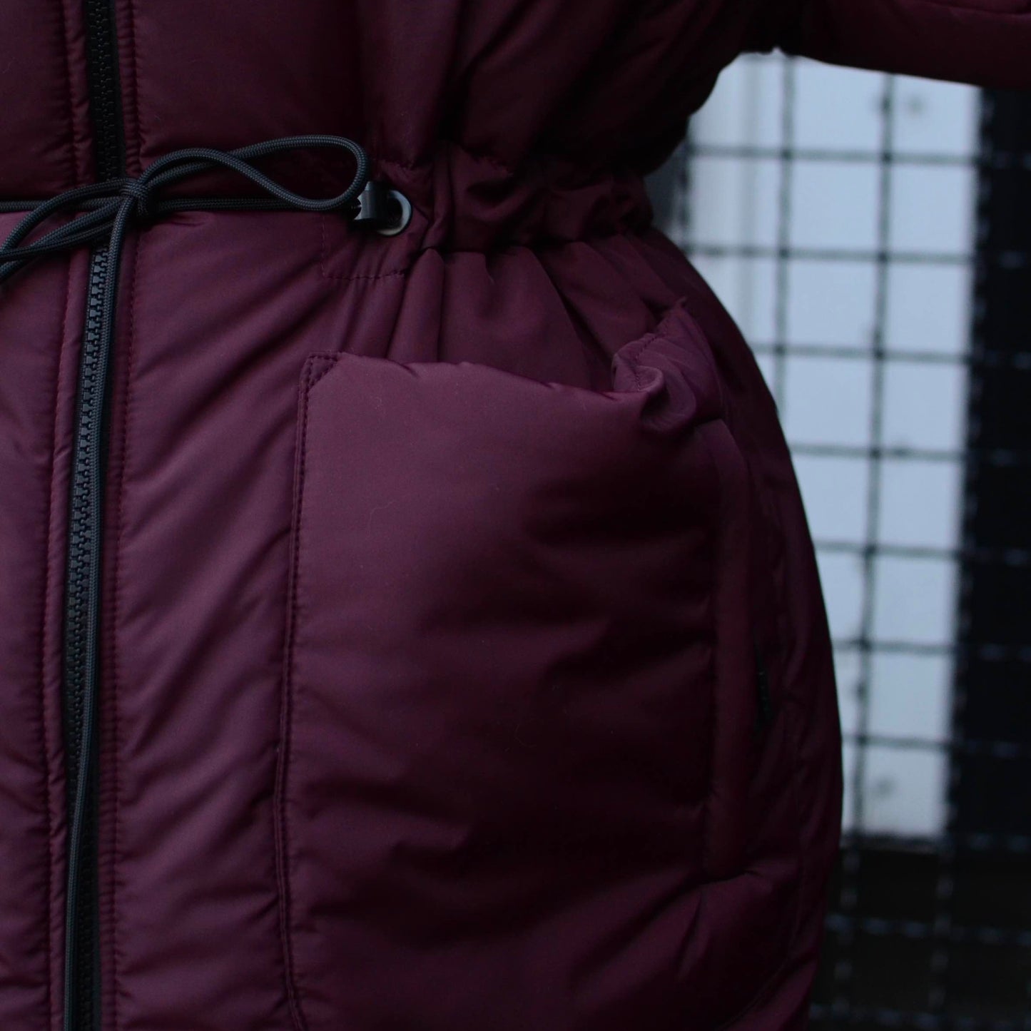 Winter double-sided jacket marsala/black