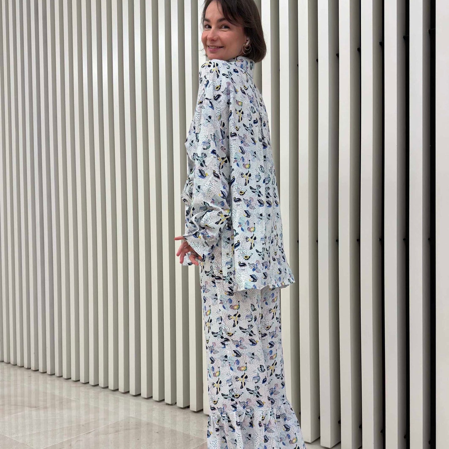 Shirt+ pants with a bird print