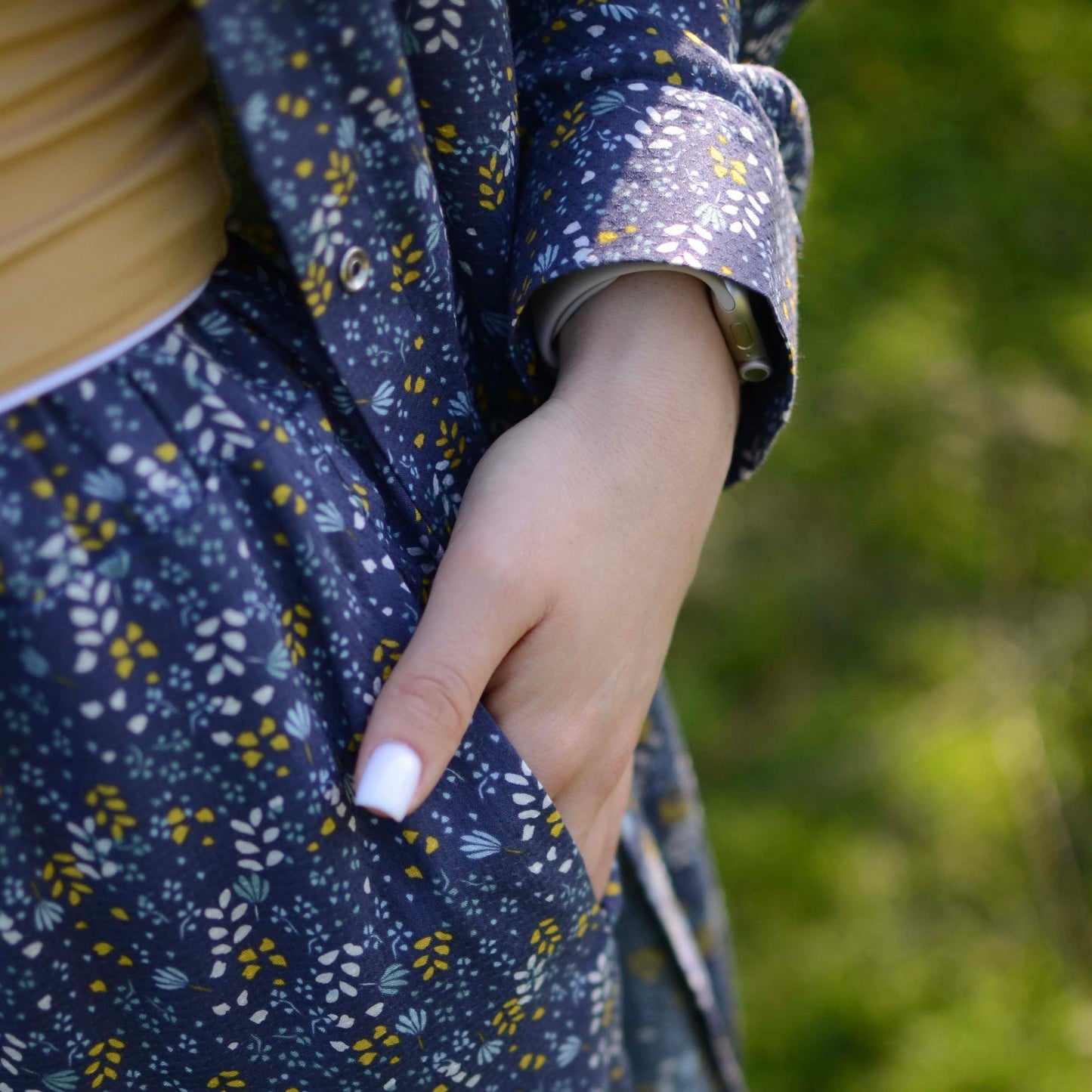 Pants with a print "Mimosas"