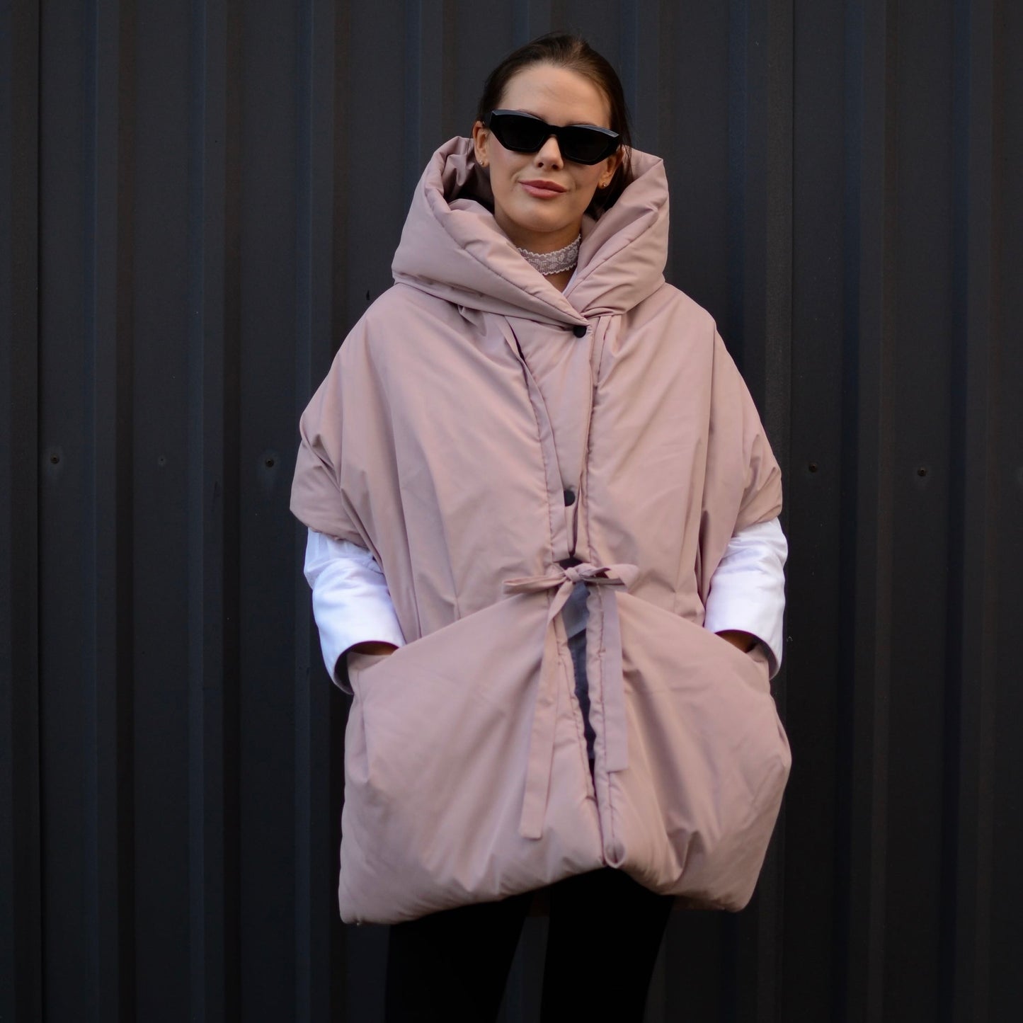 Powder Down vest with detachable hood