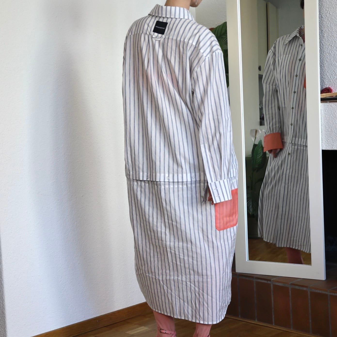 Striped shirt with optional attachable bottom