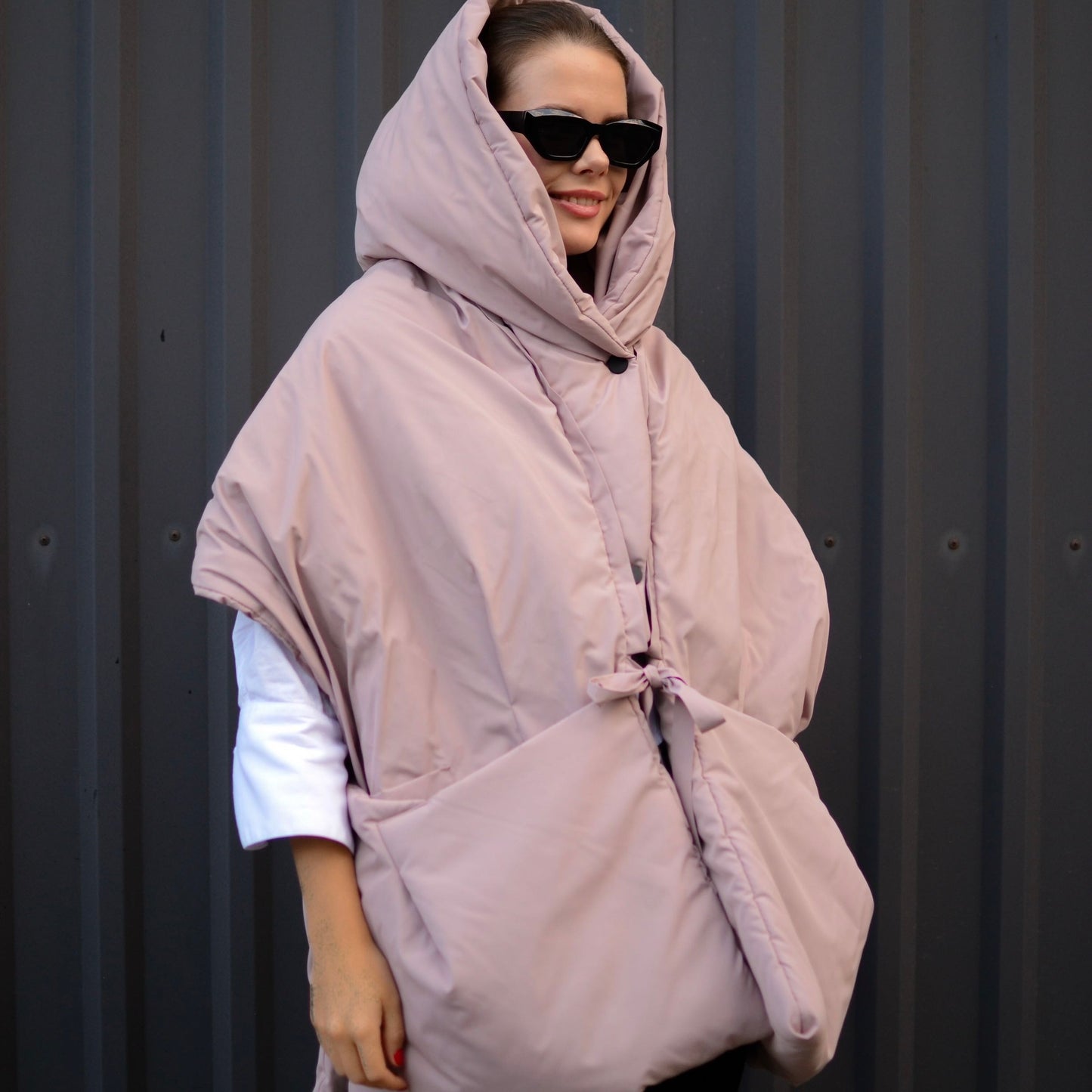 Powder Down vest with detachable hood