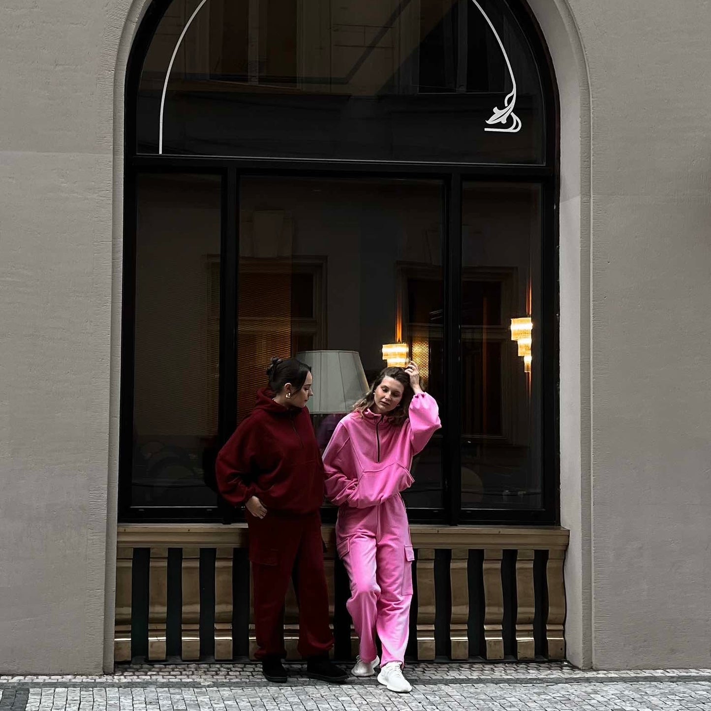 Pink sports jersey suit