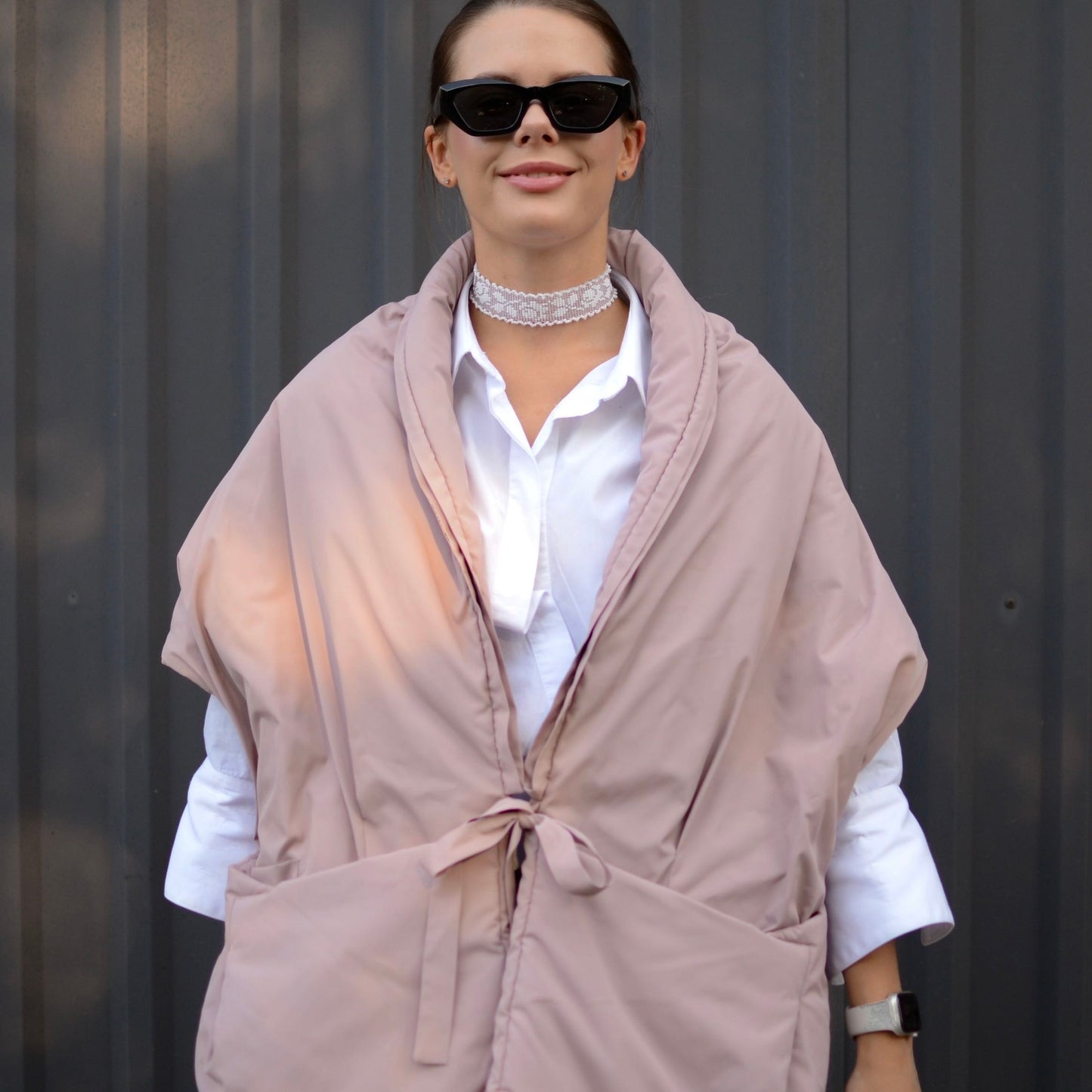 Powder Down vest with detachable hood
