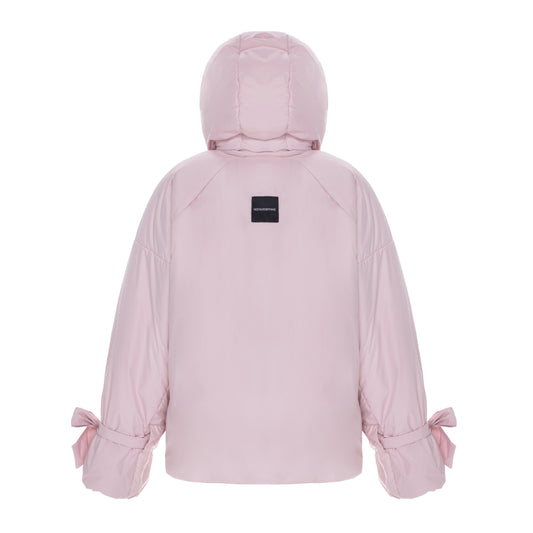 <tc>Куртка «Качечка» пудра зі знімними бантами і пристібним капюшоном</tc>