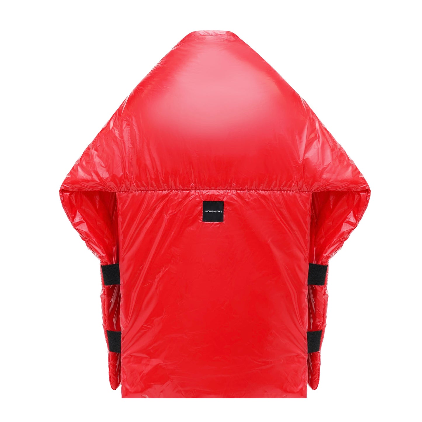 Red Down vest «RougeLove» with detachable hood