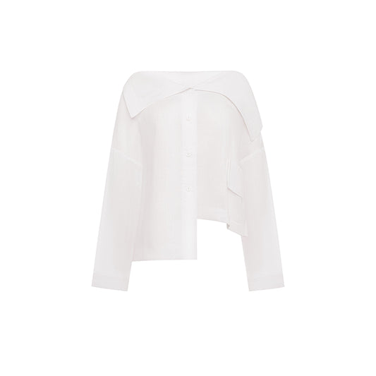 Asymmetrical organic linen shirt