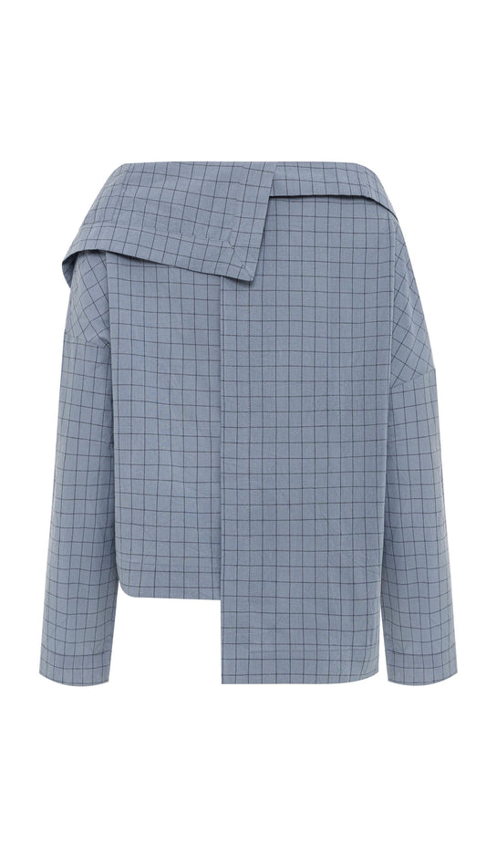 Asymmetrical washed cotton shirt