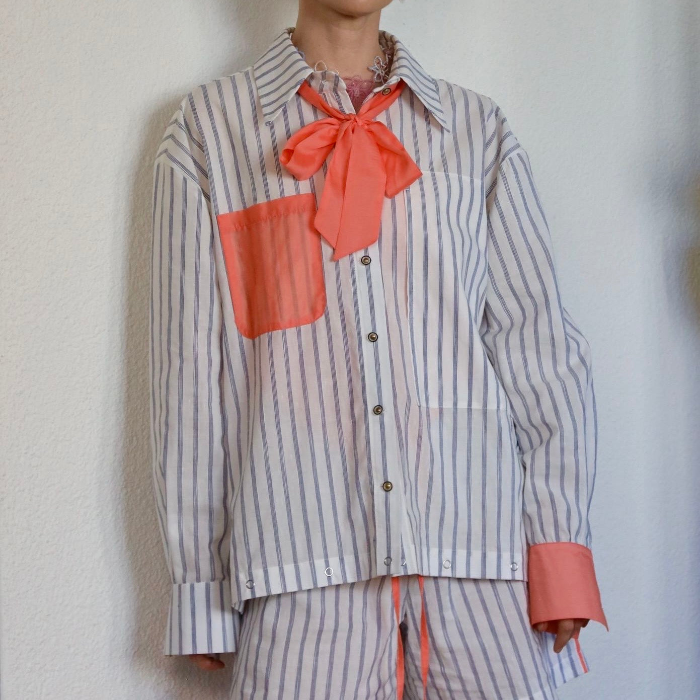 Striped shirt with optional attachable bottom