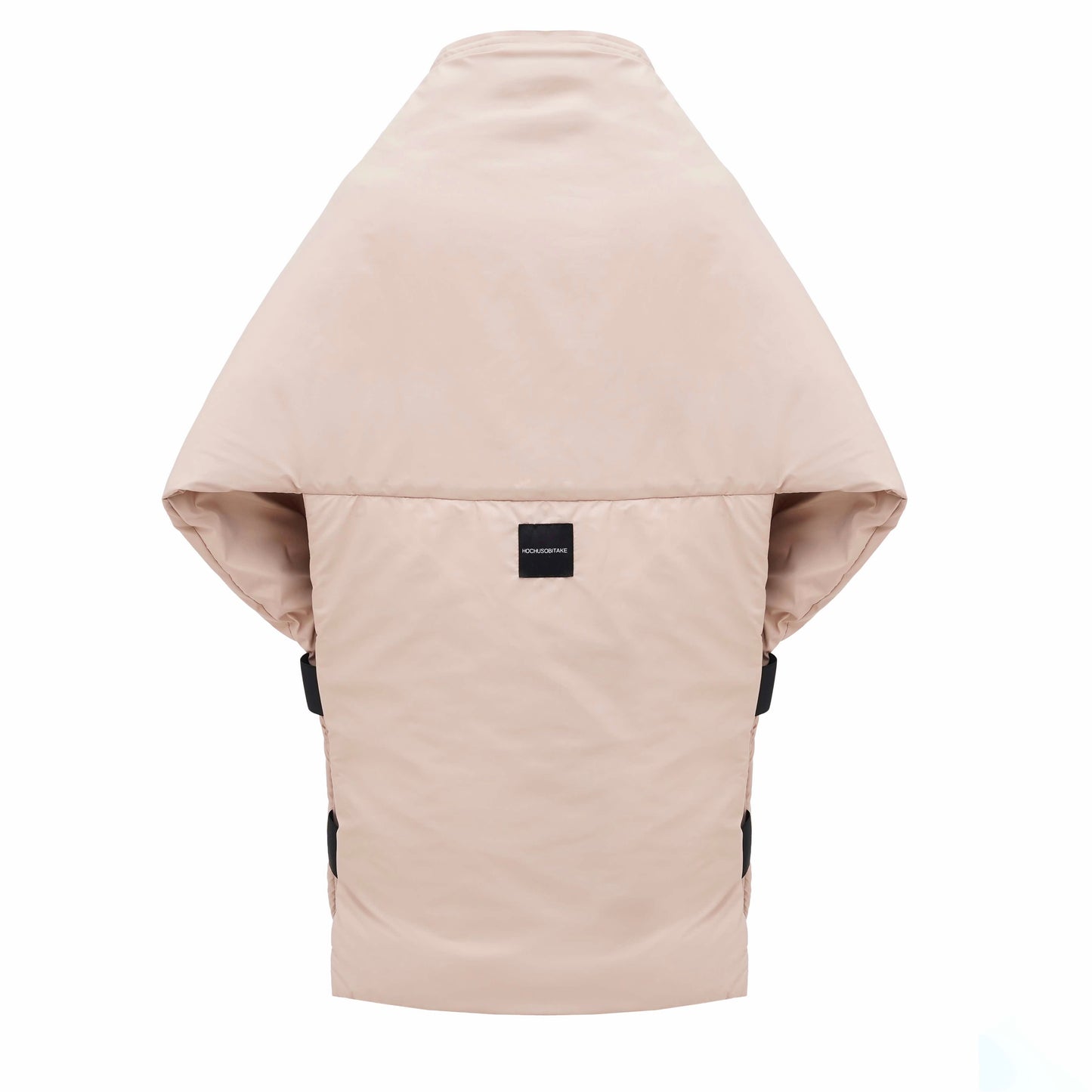 Beige Down vest with detachable hood