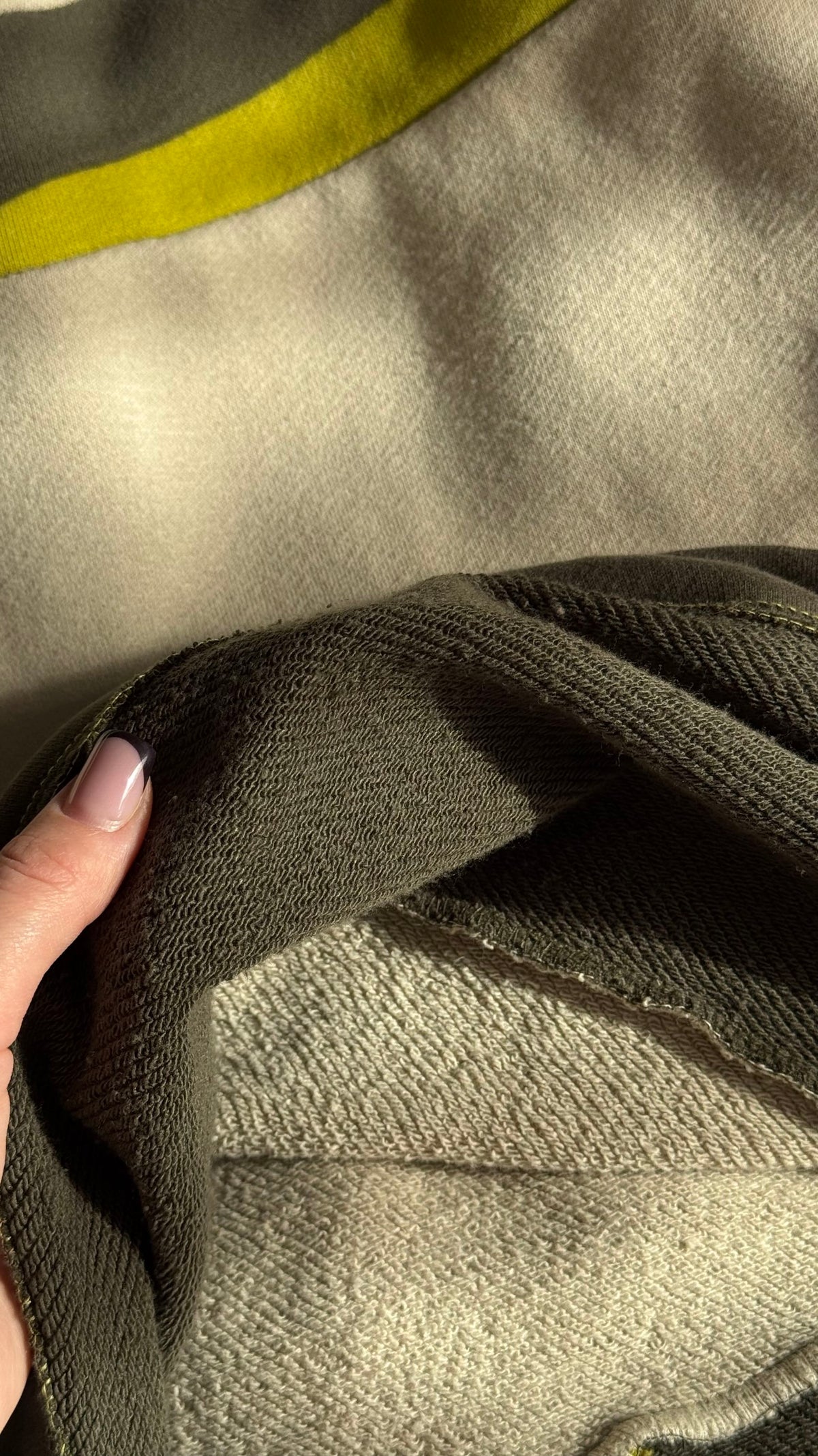 Patched upcycled Hoodie green