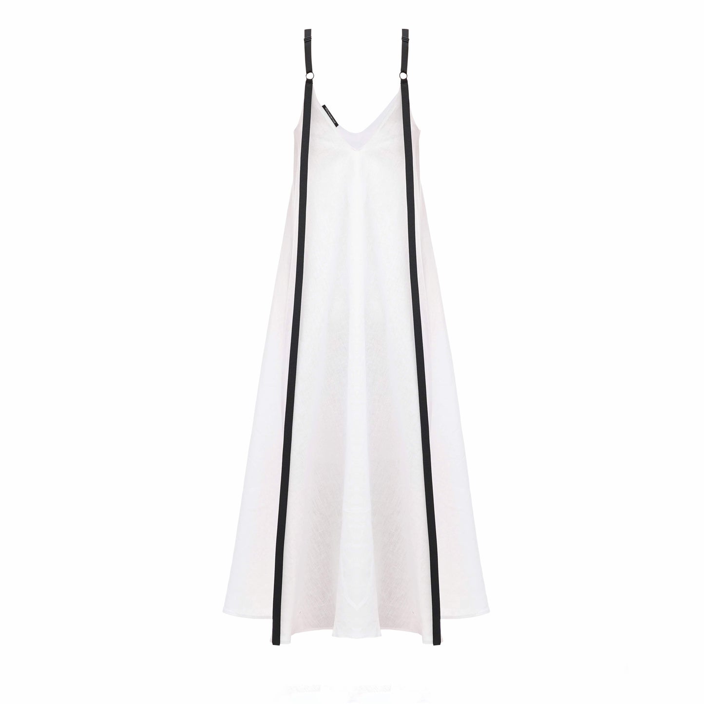 Dress with ribbons in organic linen