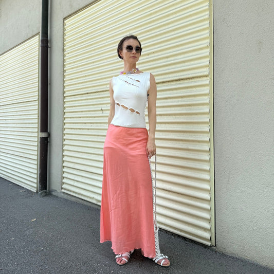 Прозора спідниця коралового кольору