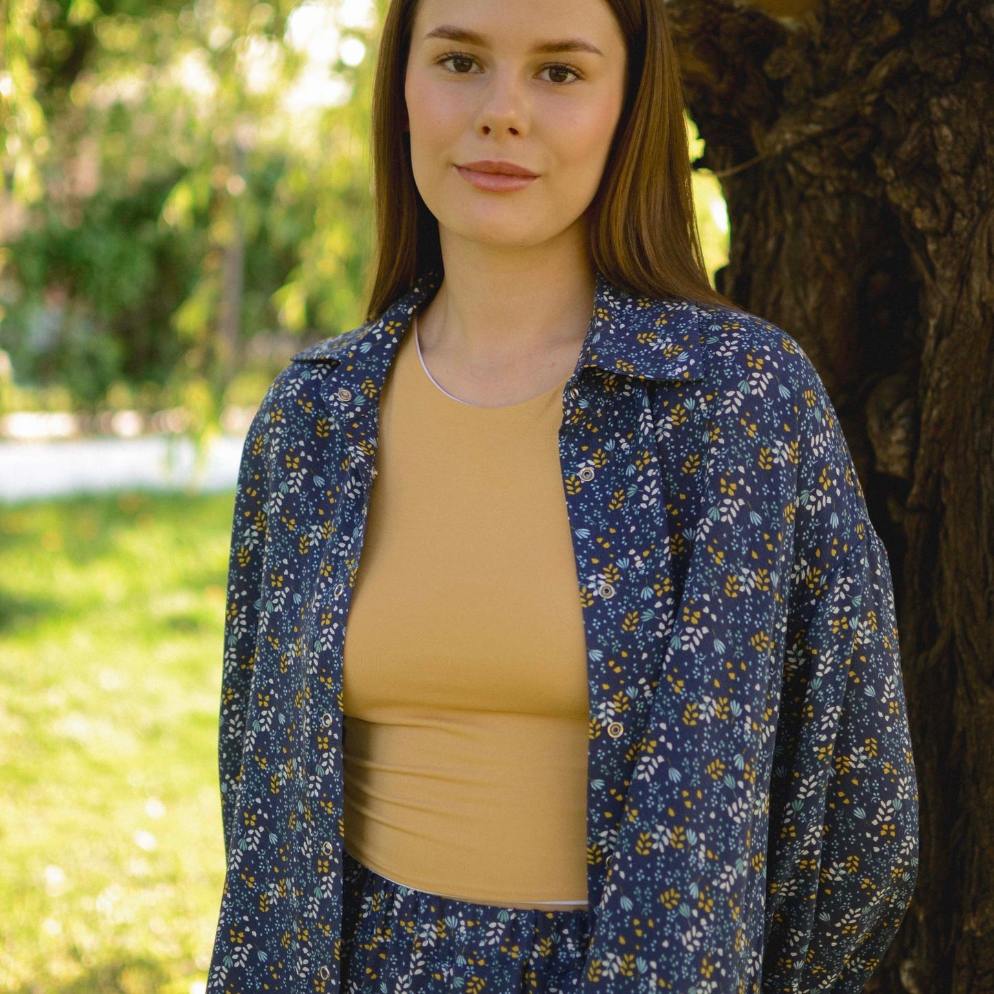 Shirt + pants with a print "Mimosas"