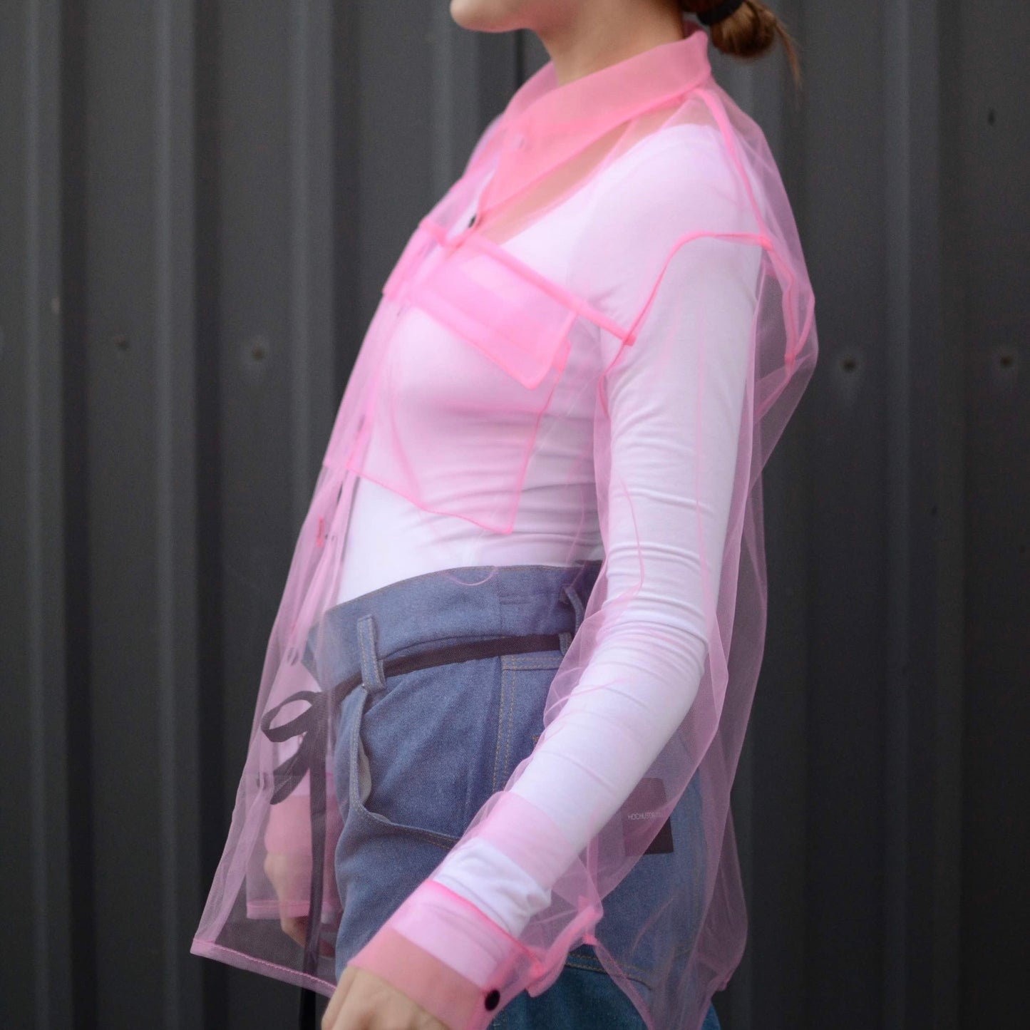 Transparent bubblegum shirt