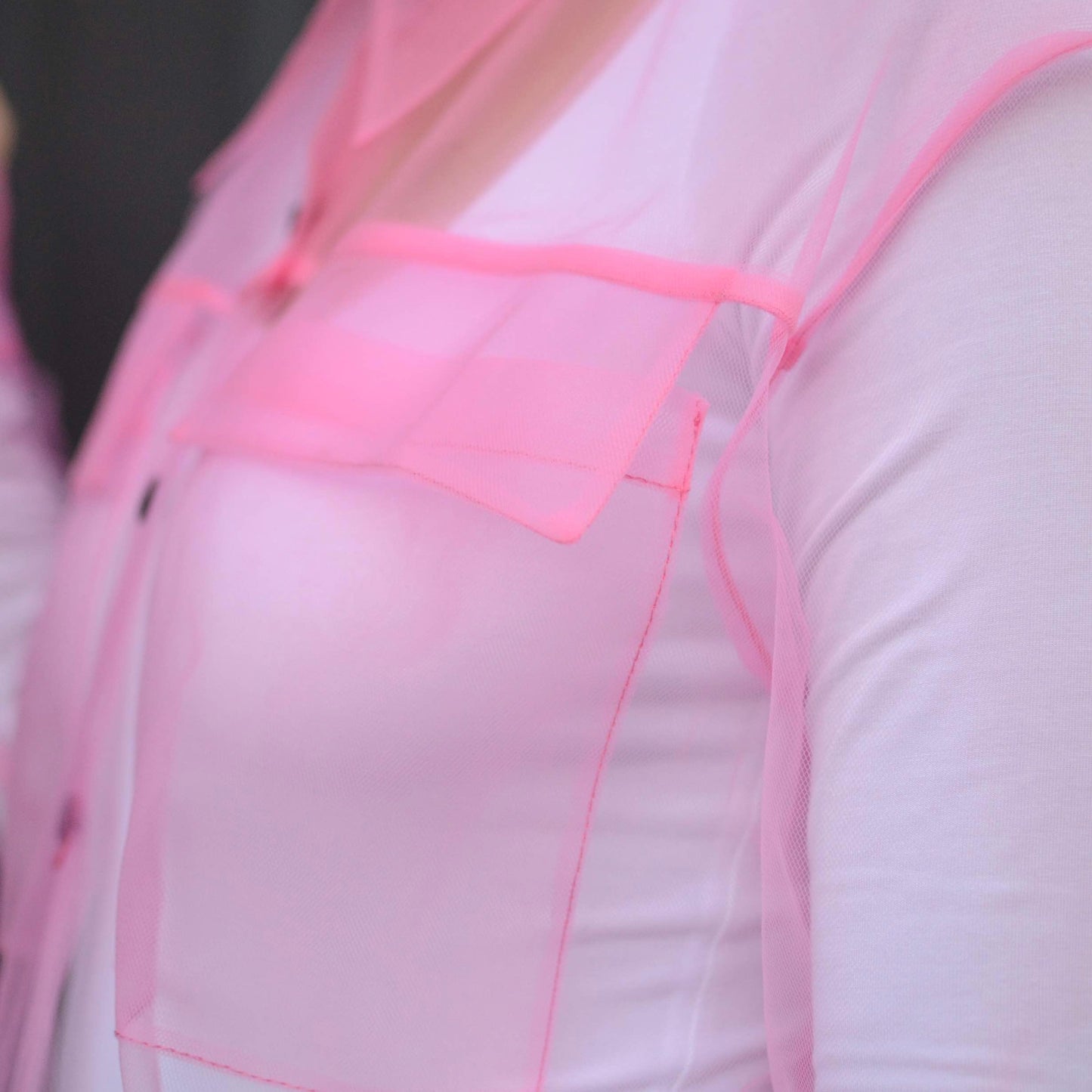 Transparent bubblegum shirt