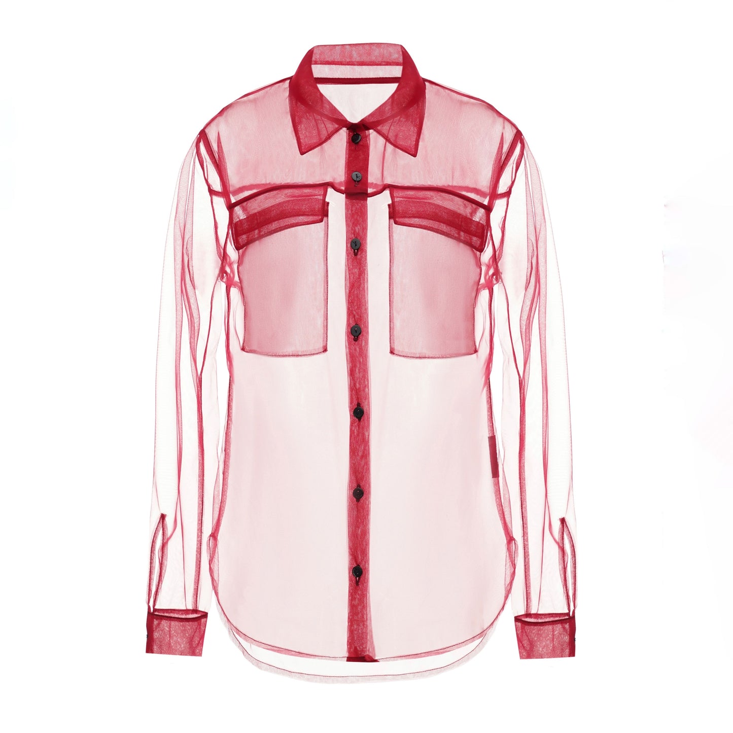 Transparent marsala shirt