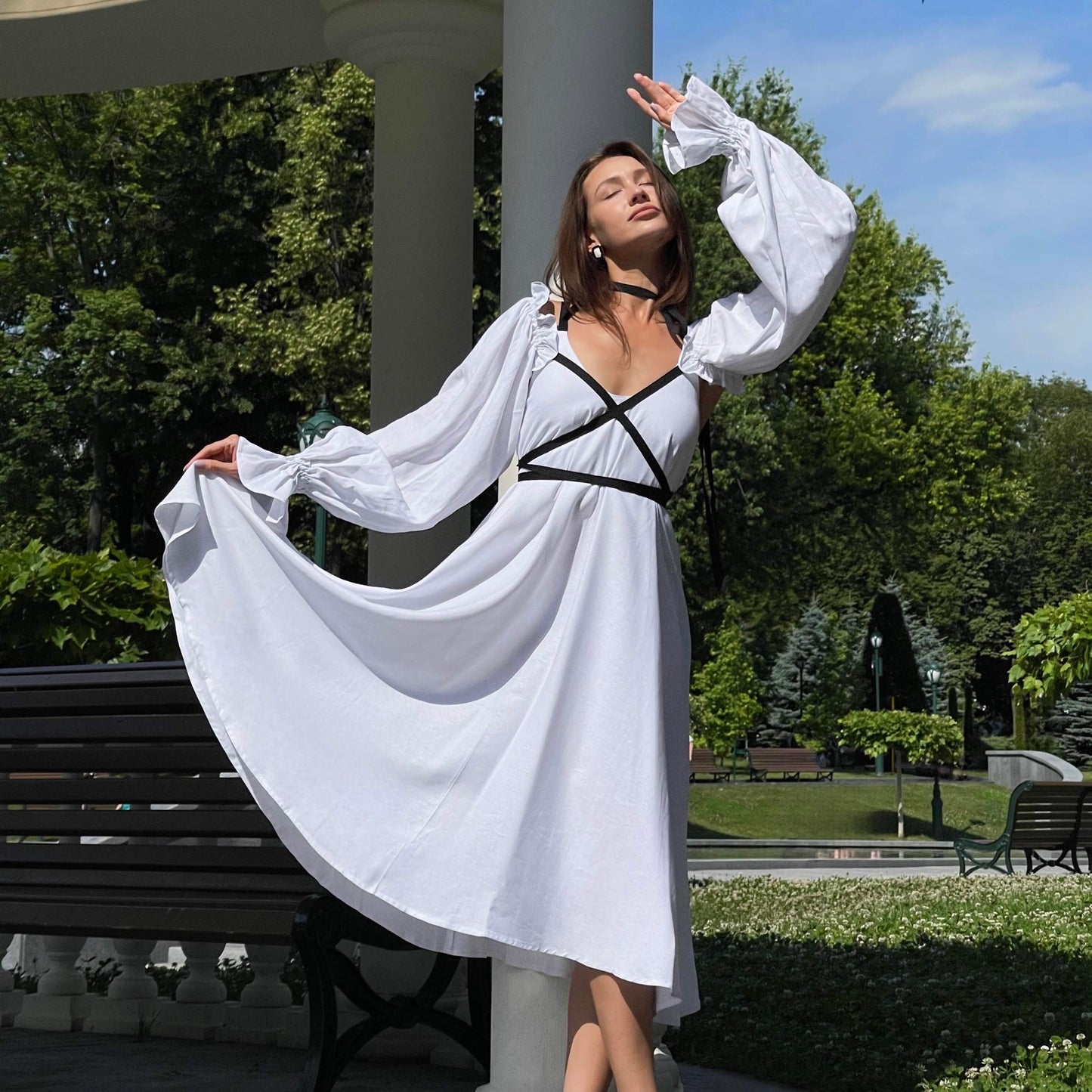 <tc>Сукня з льону зі стрічками</tc>