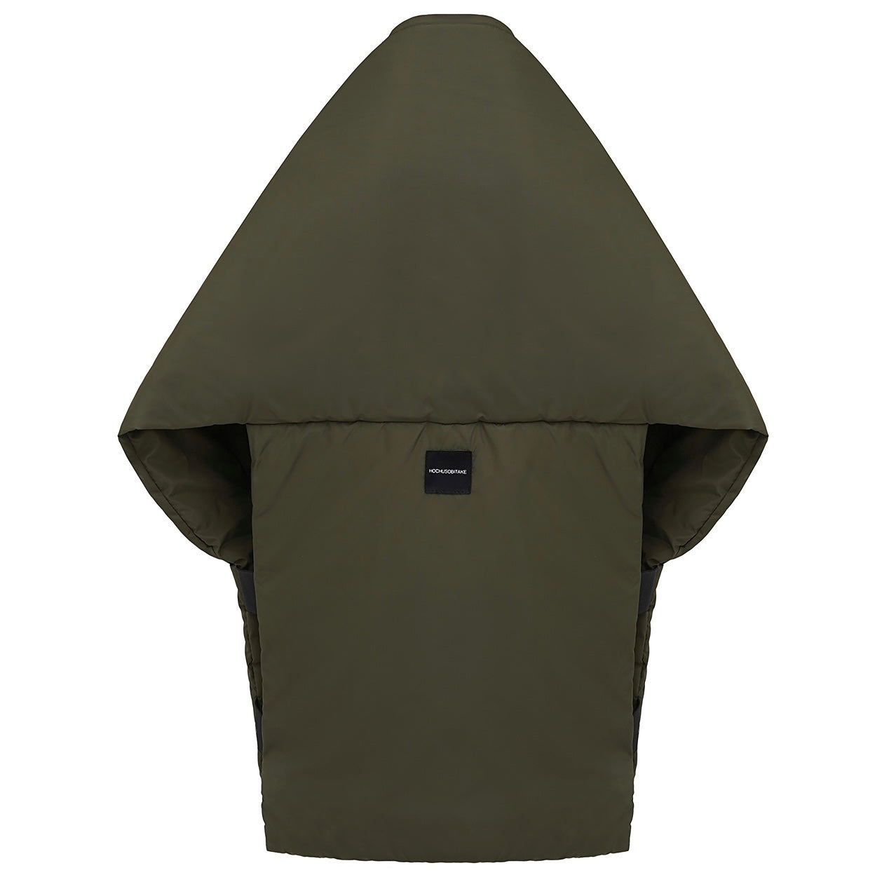 Khaki Down vest with detachable hood