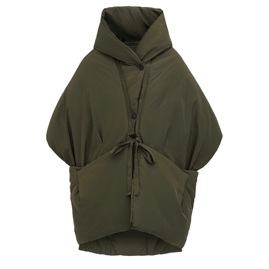 Жилетка кольору хакі з відстібним капюшоном