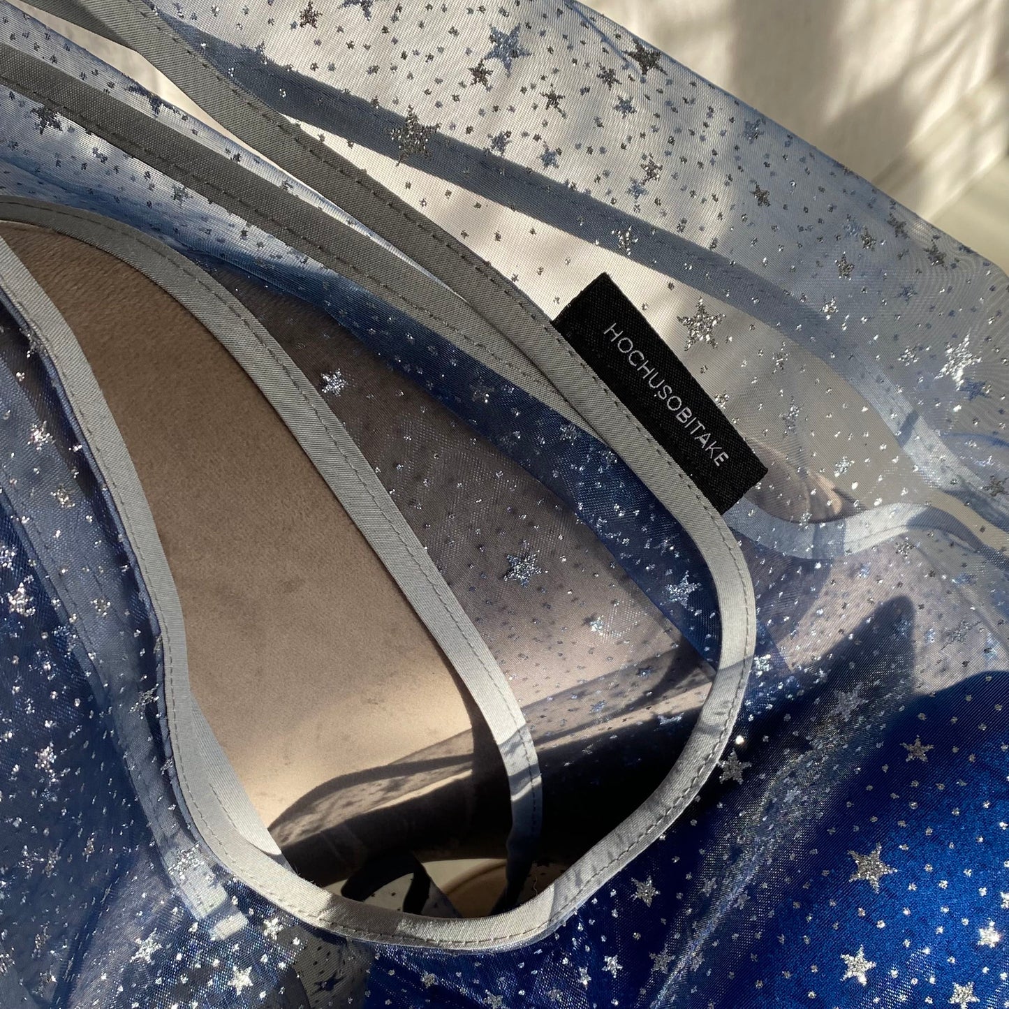 Blue transparent shopping bag