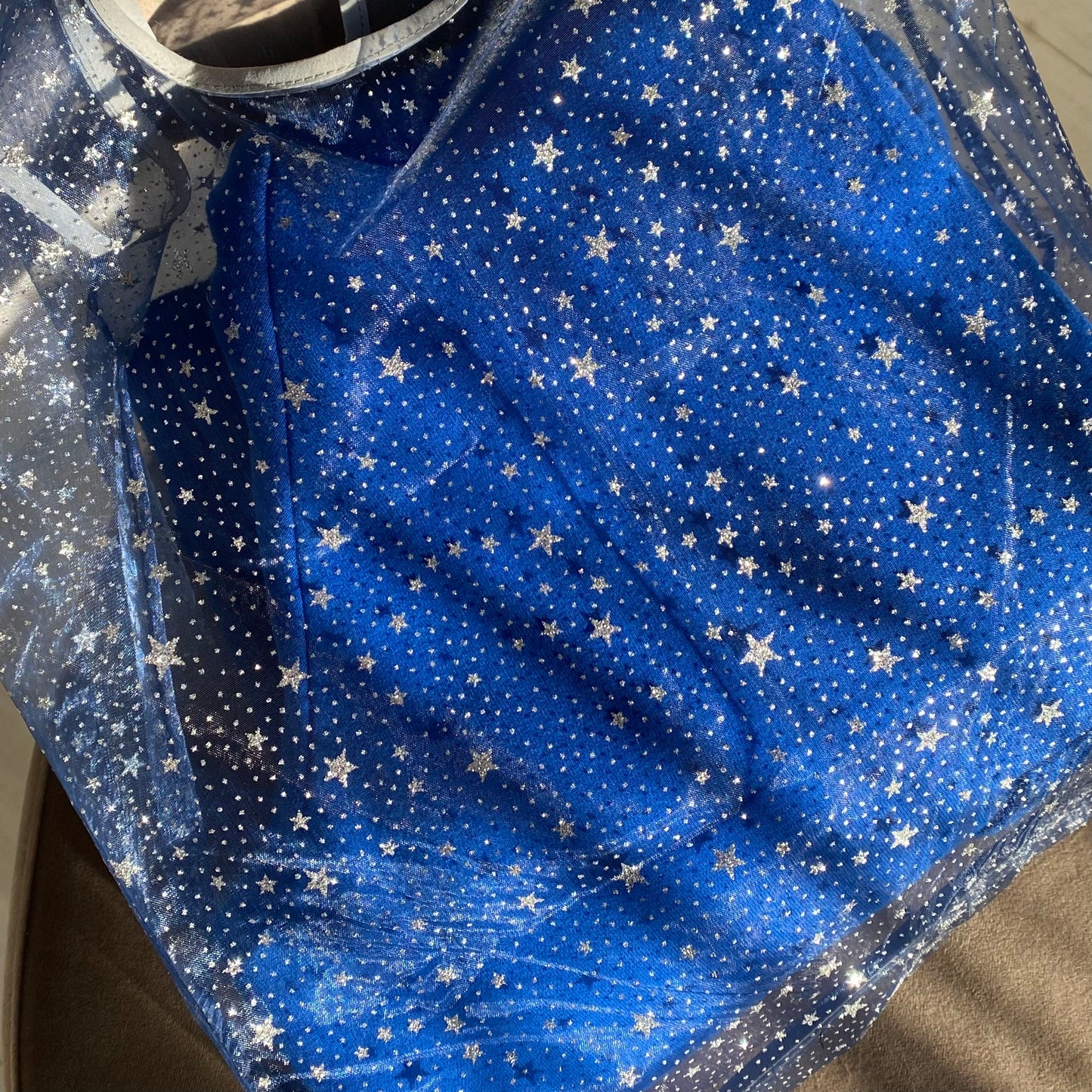 Blue transparent shopping bag