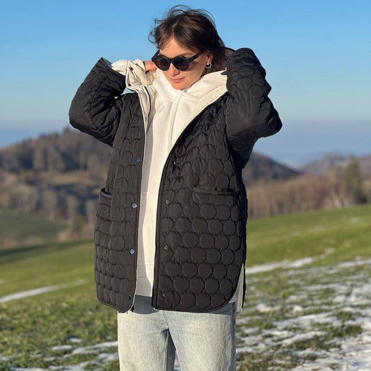 Зимова двостороння куртка чорний/молочний