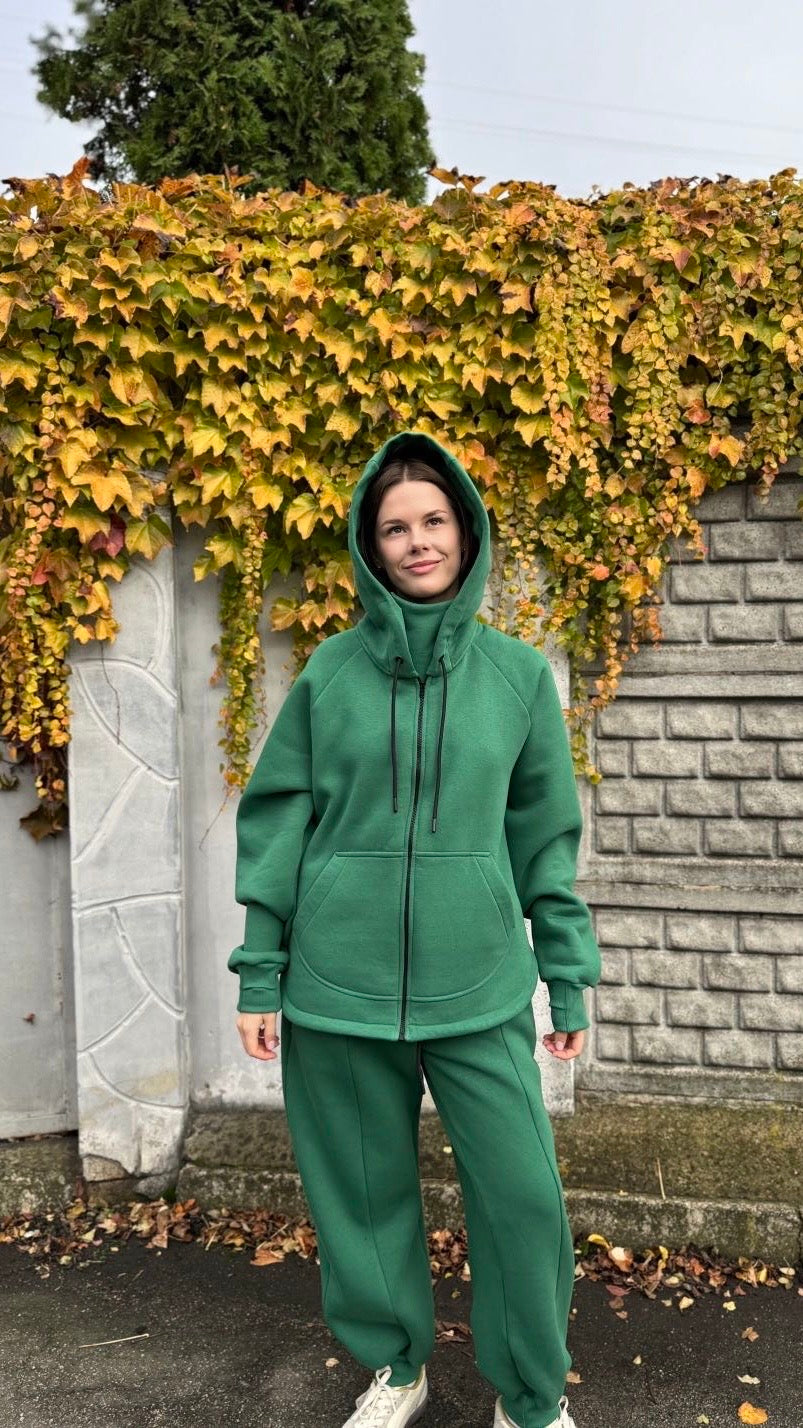 Fleece suit emerald